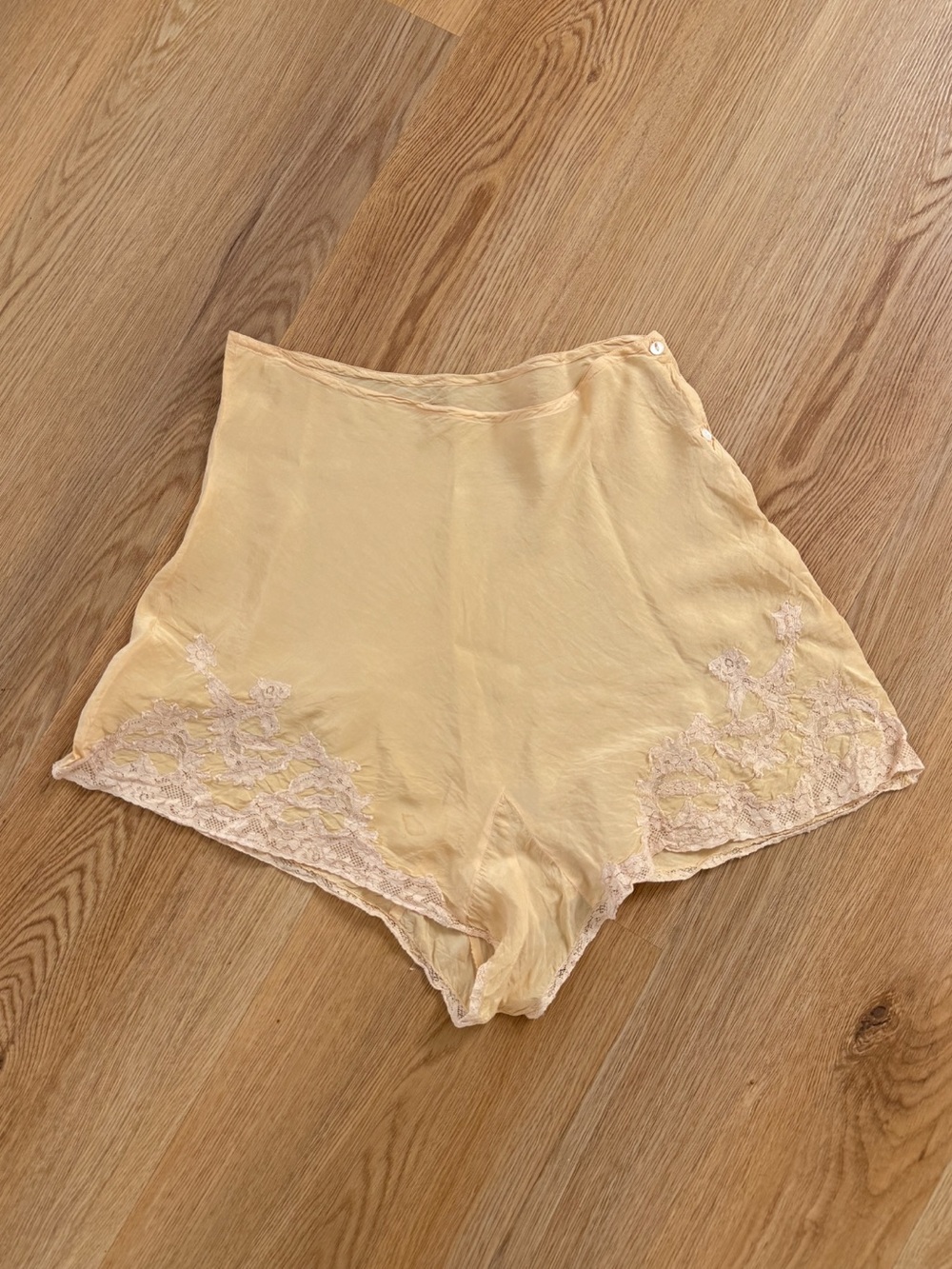 Antique 1920s Silk and Lace Tap Shorts